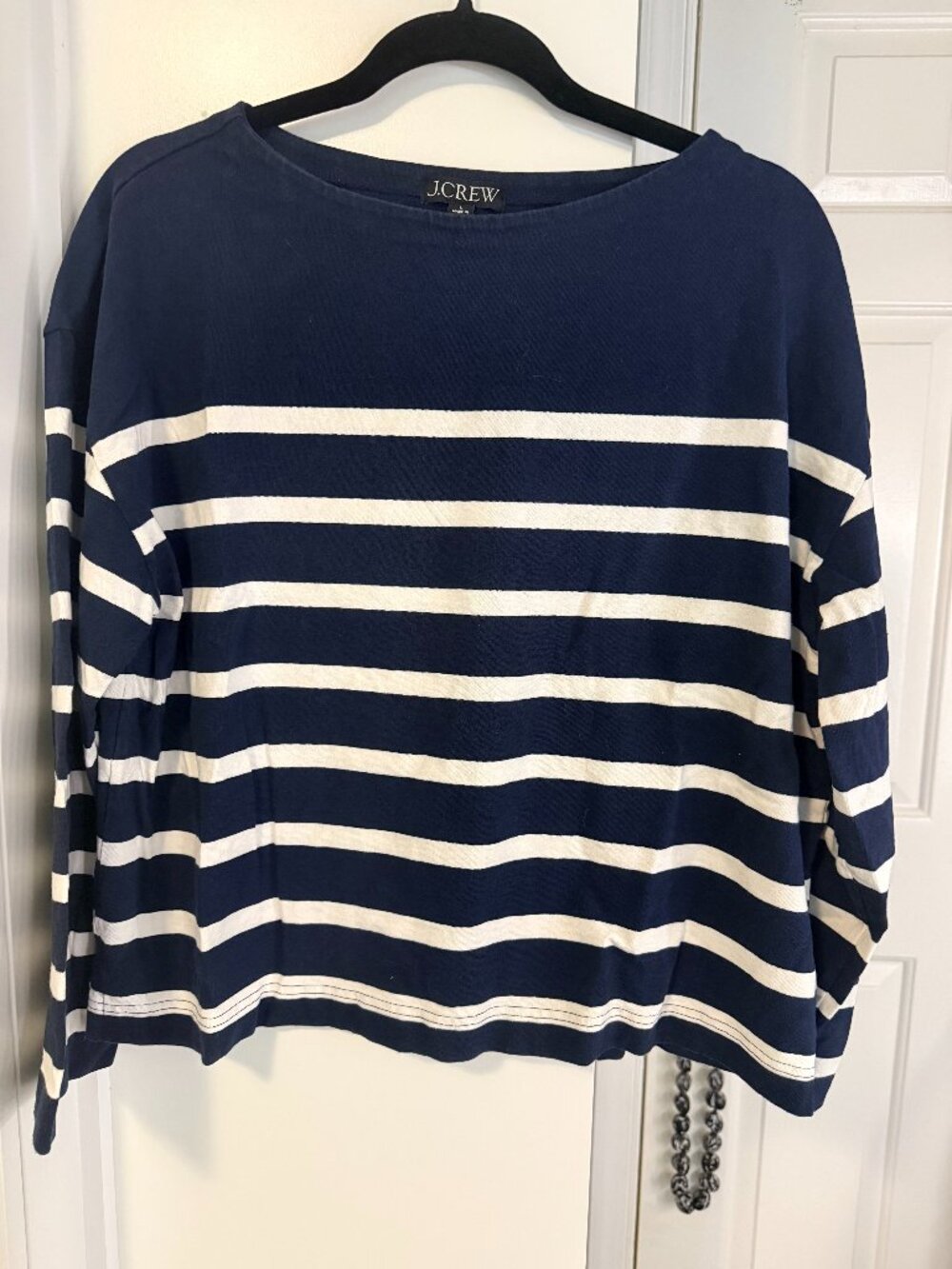 J.Crew Women's Classic Mariner Cloth Boatneck T-shirt - Sz L